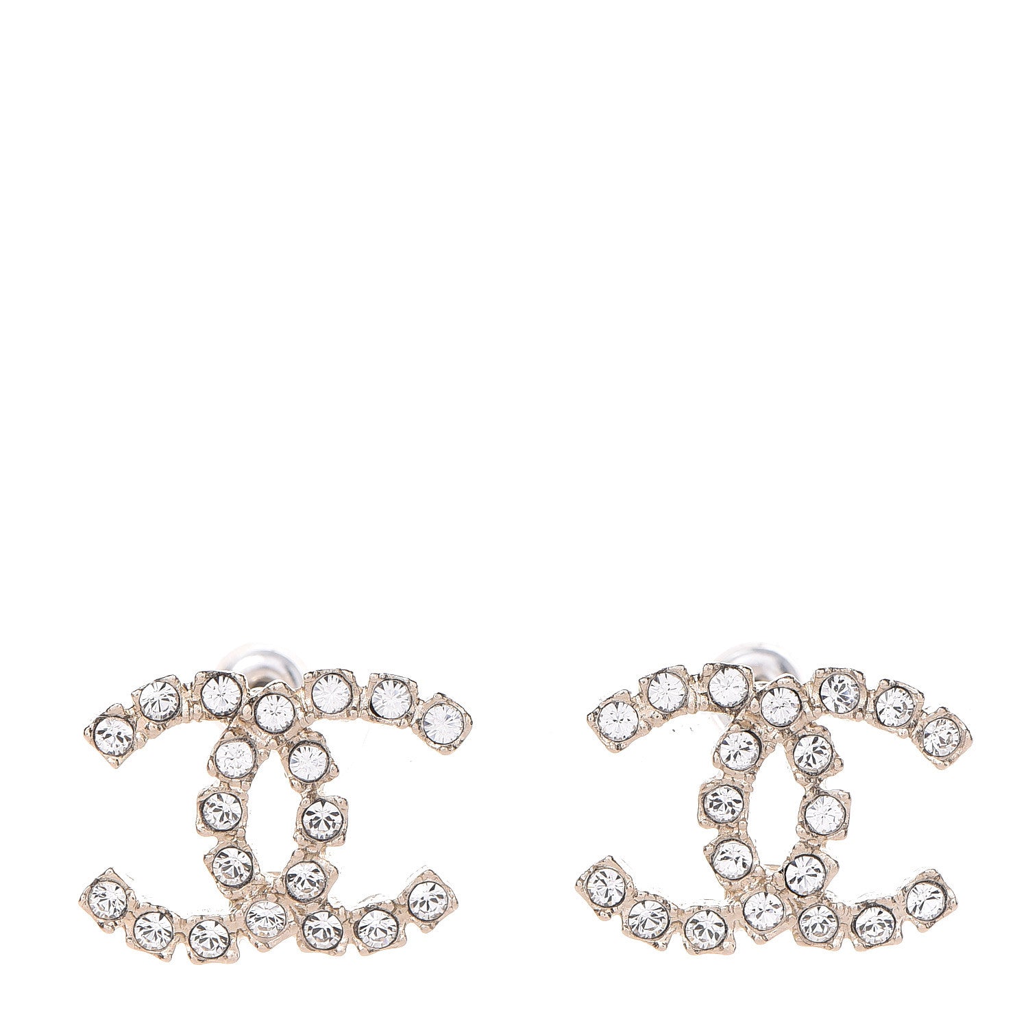 Chanel Crystal CC Earrings Gold 1 of 5