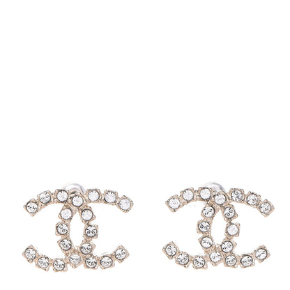 Chanel Crystal CC Earrings Gold 1 of 5
