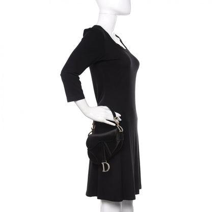 Christian Dior Satin Crystal Mini Saddle Bag Black 2 of 8