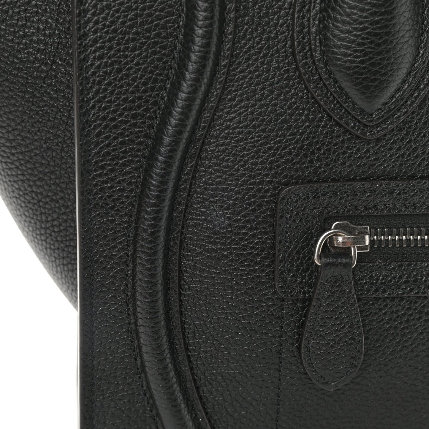 Drummed Calfskin Micro Luggage Black