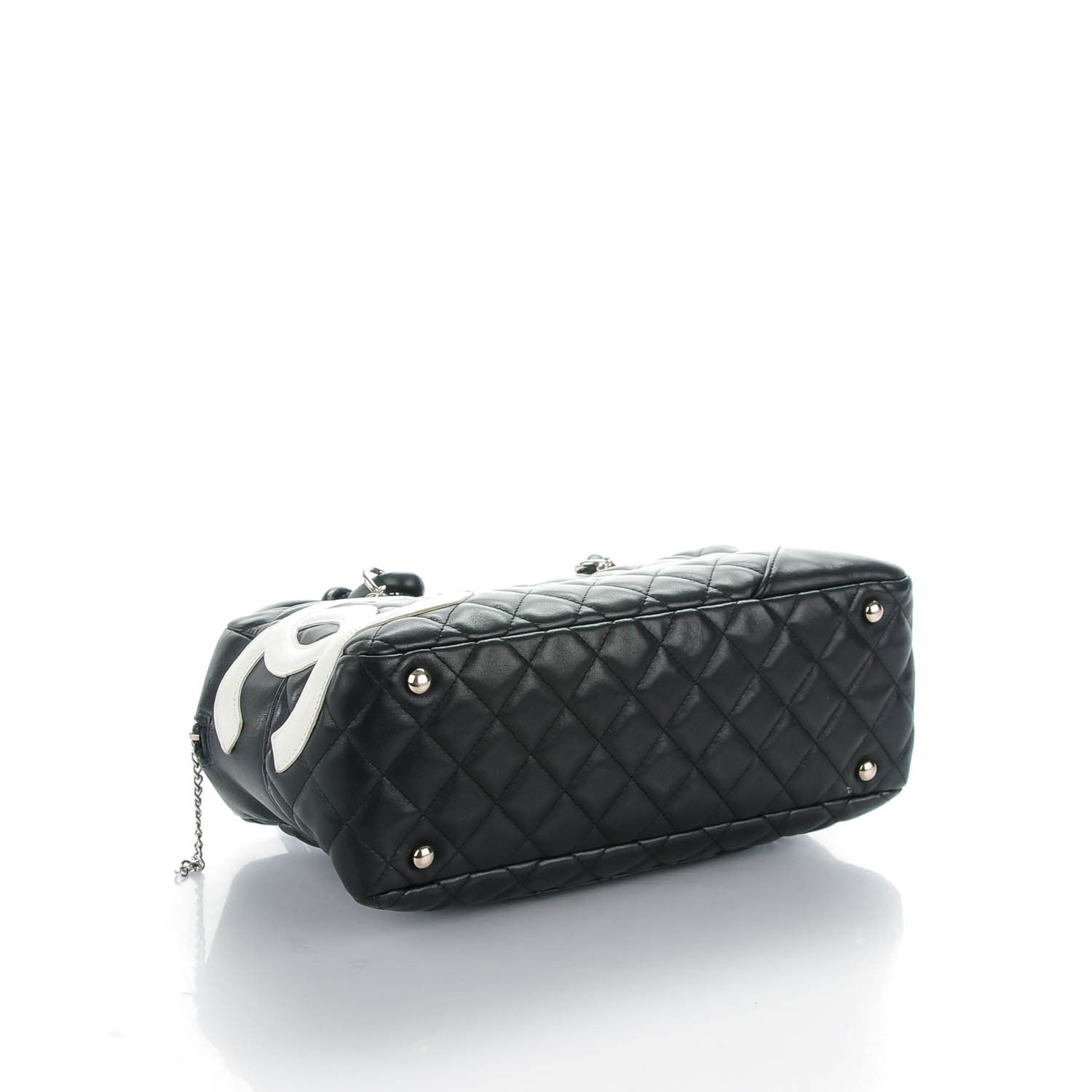 Chanel Calfskin Quilted Large Cambon Bowler Black White 4 of 7