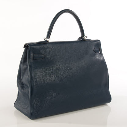 Hermes Taurillon Clemence Kelly Retourne 35 Bleu De Prusse 3 of 23