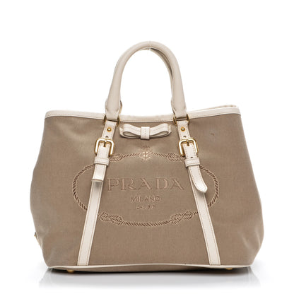 Prada Jacquard Logo Tote Corda Talco 1 of 10