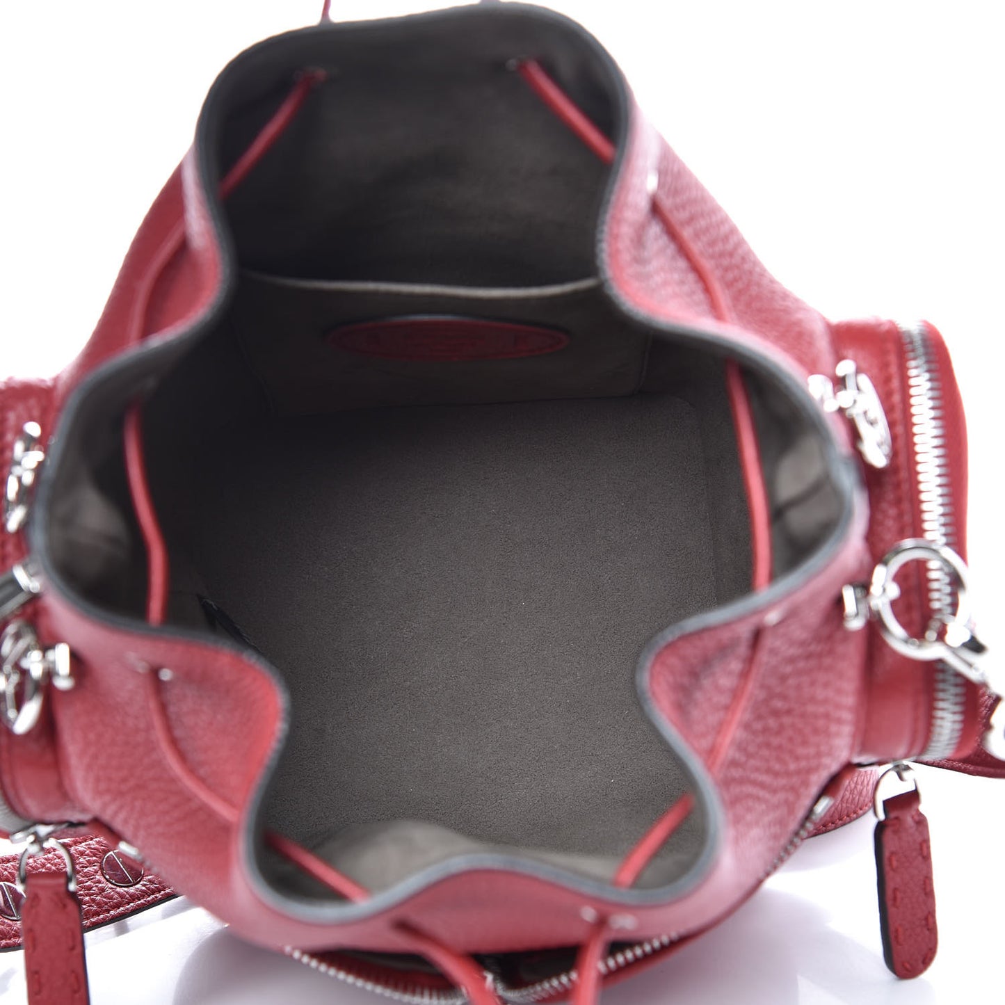 Cuoio Romano Selleria F is Fendi Grande Mon Tresor Pocket Bucket Bag Rosso