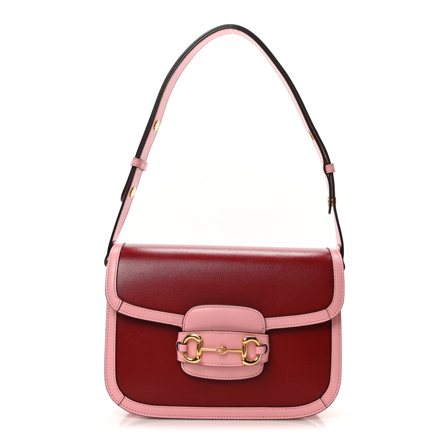 Azalea Calfskin Horsebit 1955 Shoulder Bag New Cherry Red Wild Rose