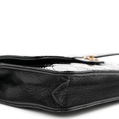 Chanel Patent Goatskin Quilted CC Eyelet Wallet On Chain WOC Black 10 of 11