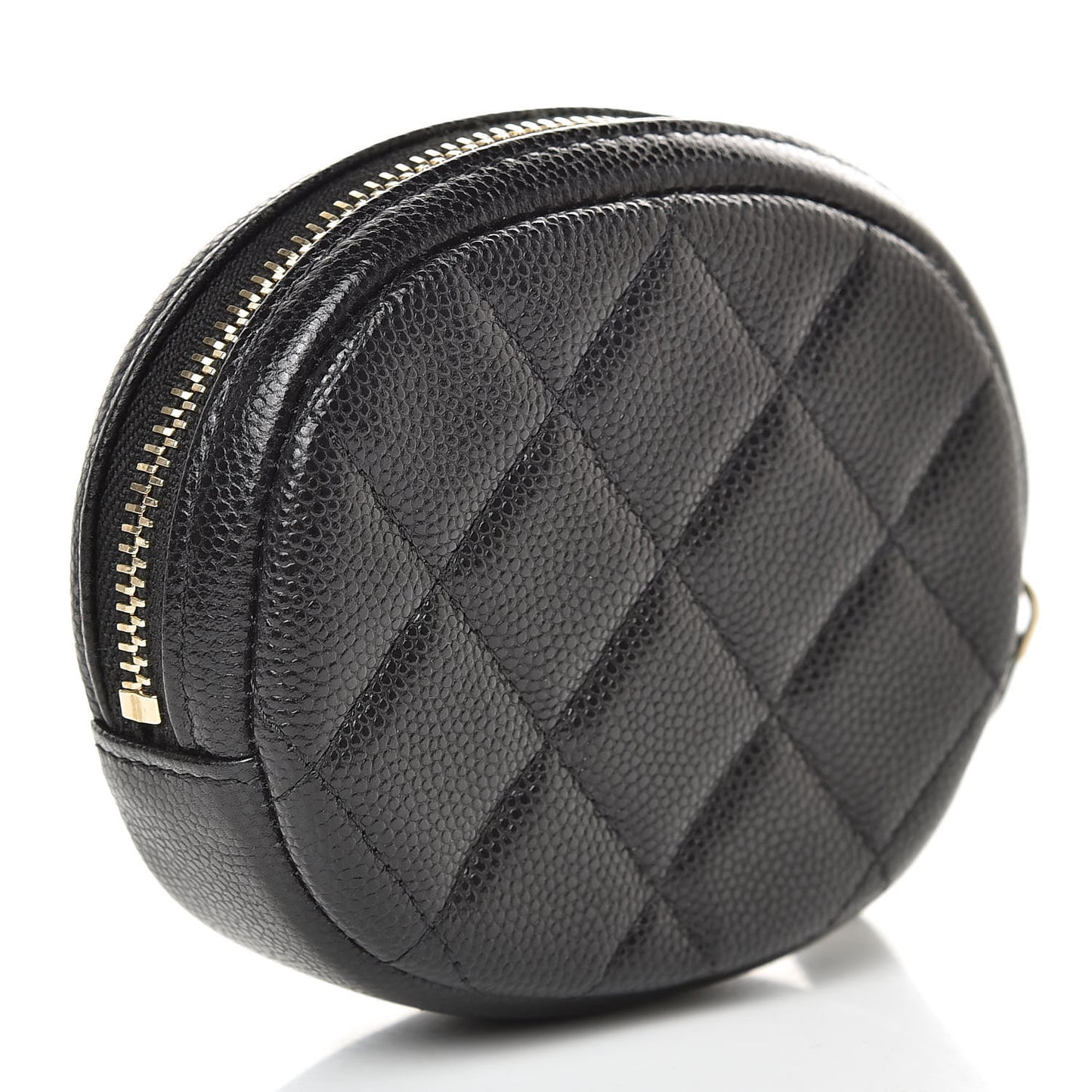 Caviar Quilted Zip Around Classic Coin Purse Black