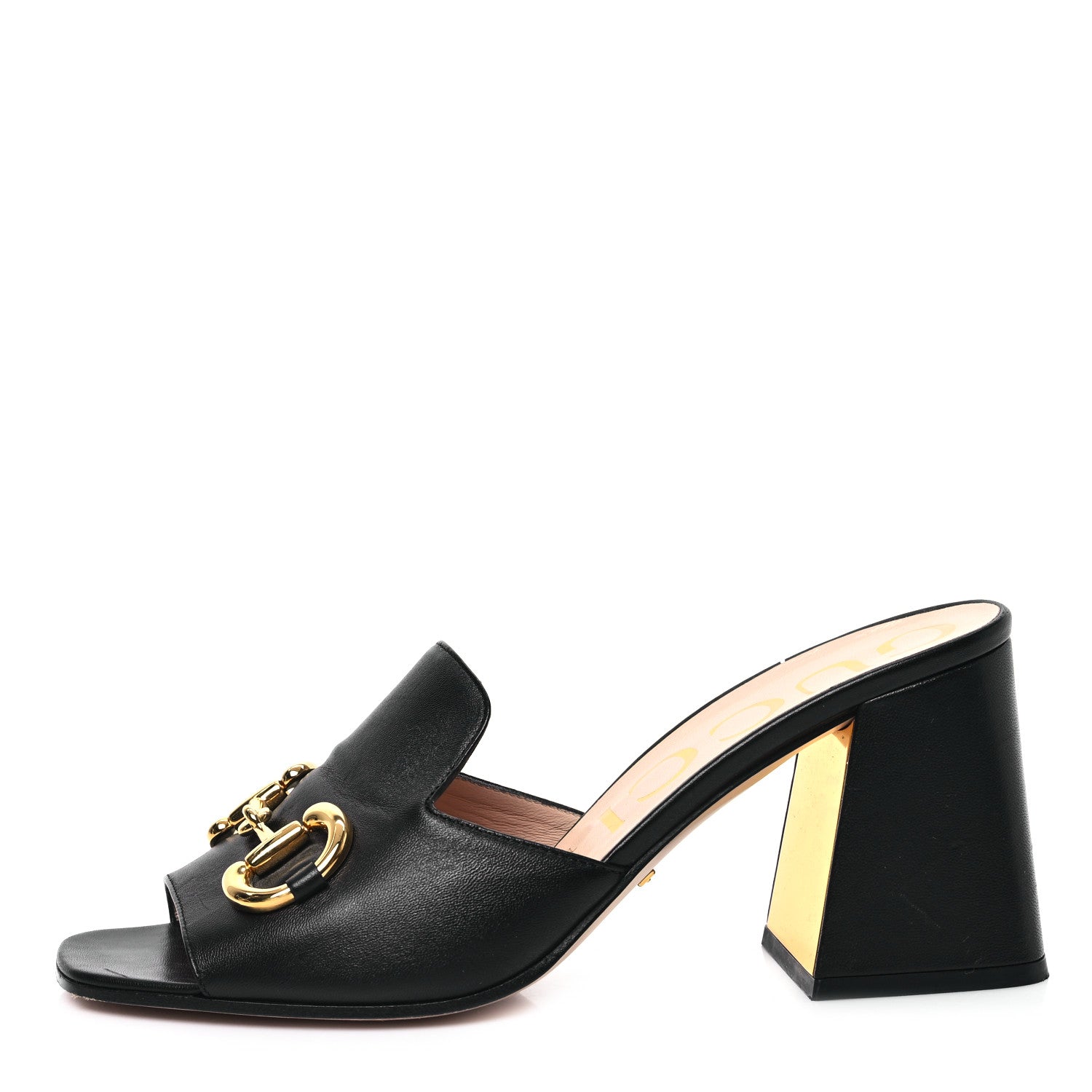 Gucci Nappa Horsebit 75mm Slide Sandals 39 Black 1 of 10