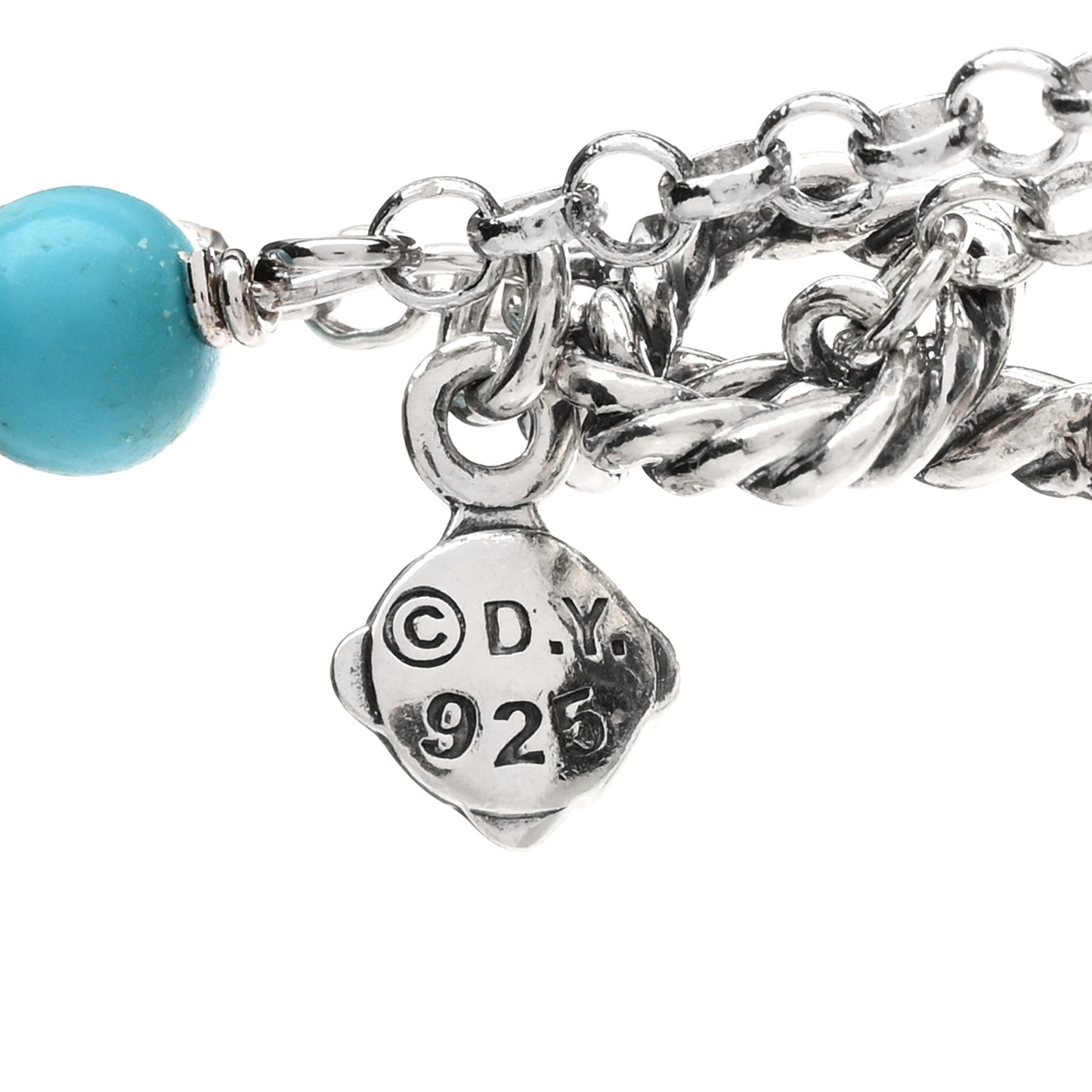 Sterling Silver Turquoise Long Bead Station Necklace