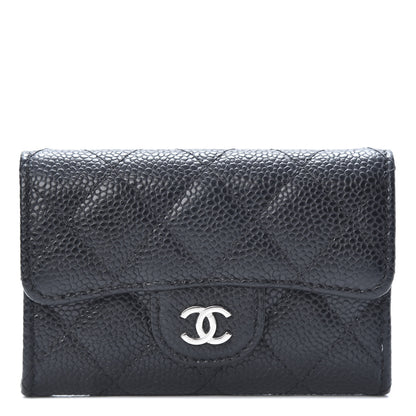 Chanel Caviar Quilted Flap Card Holder Wallet Black 1 of 9