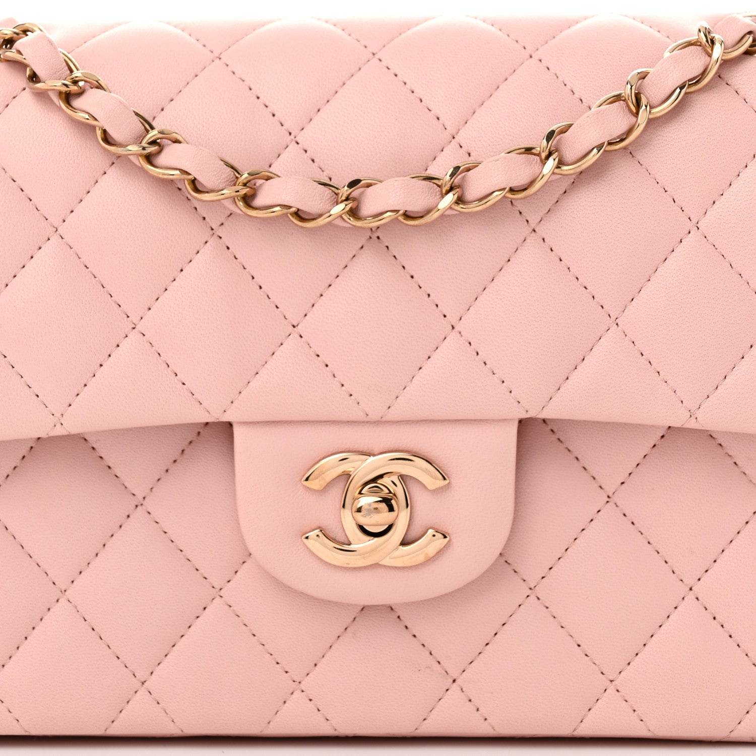 Chanel Lambskin Quilted Small Double Flap Light Pink 8 of 11