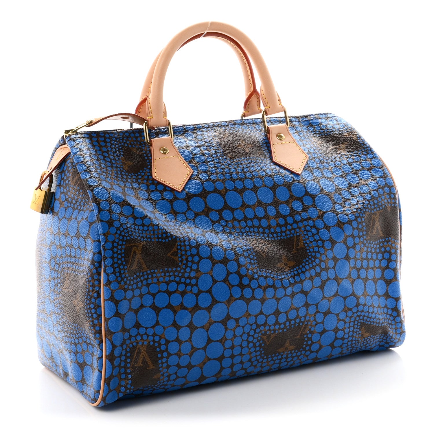 Louis Vuitton Monogram Kusama Town Speedy 30 Blue 2 of 10