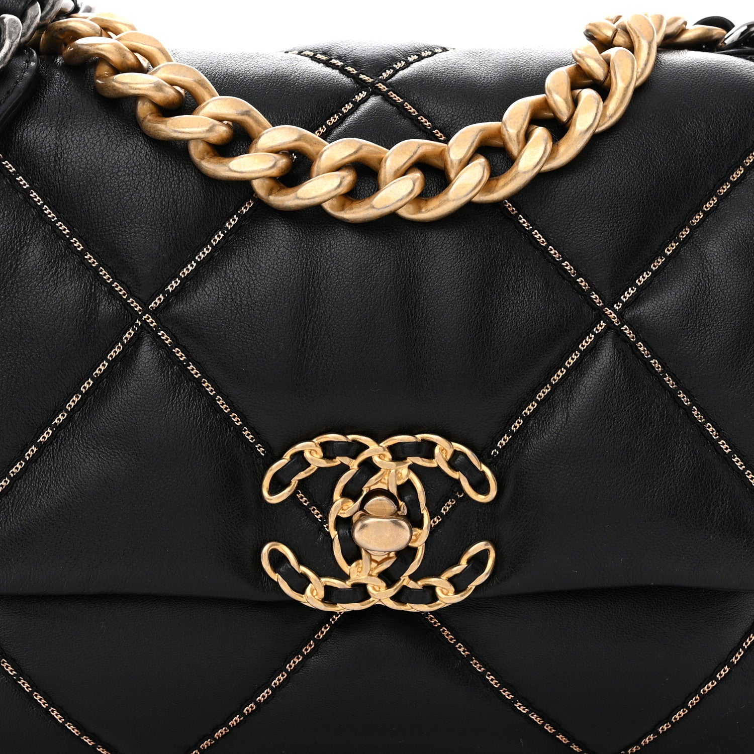 Chanel Lambskin Chain Quilted Medium Chanel 19 Flap Black 5 of 10