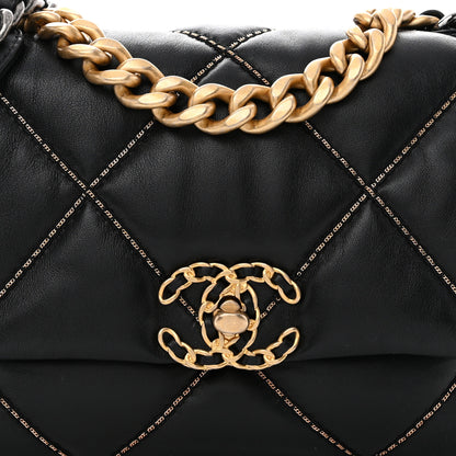 Chanel Lambskin Chain Quilted Medium Chanel 19 Flap Black 5 of 10