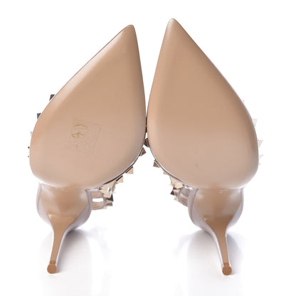 Valentino Garavani Patent Rockstud Ankle Strap Pumps 35 Poudre 8 of 9