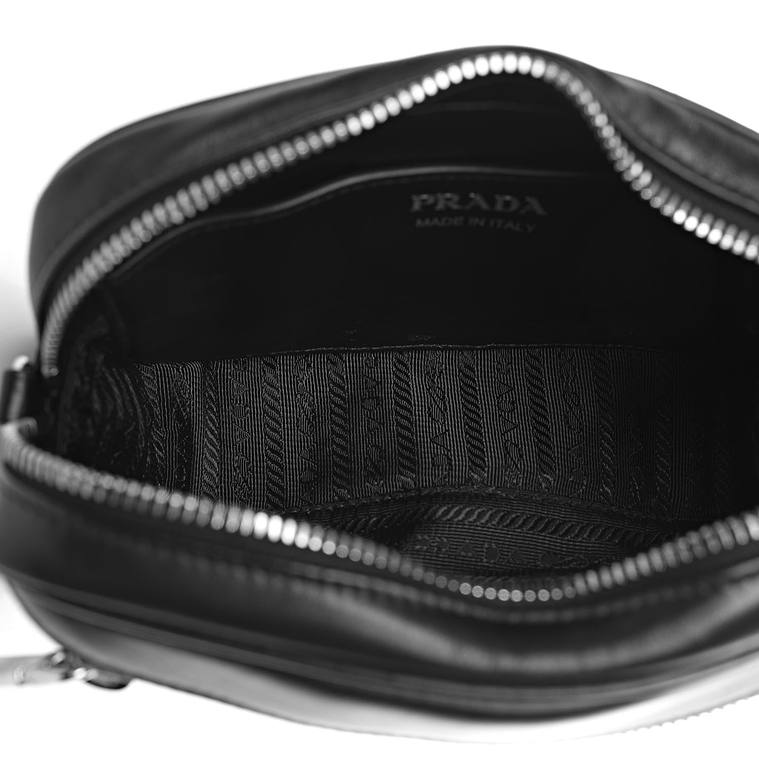 Prada Soft Calfskin Diagramme Belt Bag Black 6 of 10