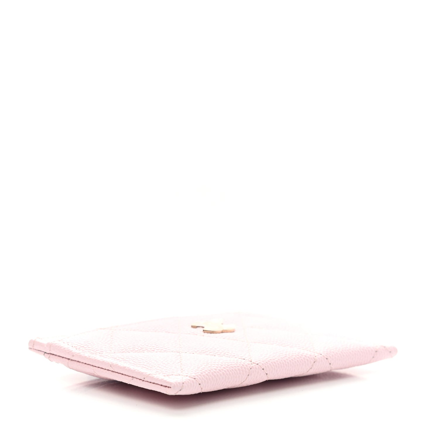 Caviar Quilted Card Holder Light Pink