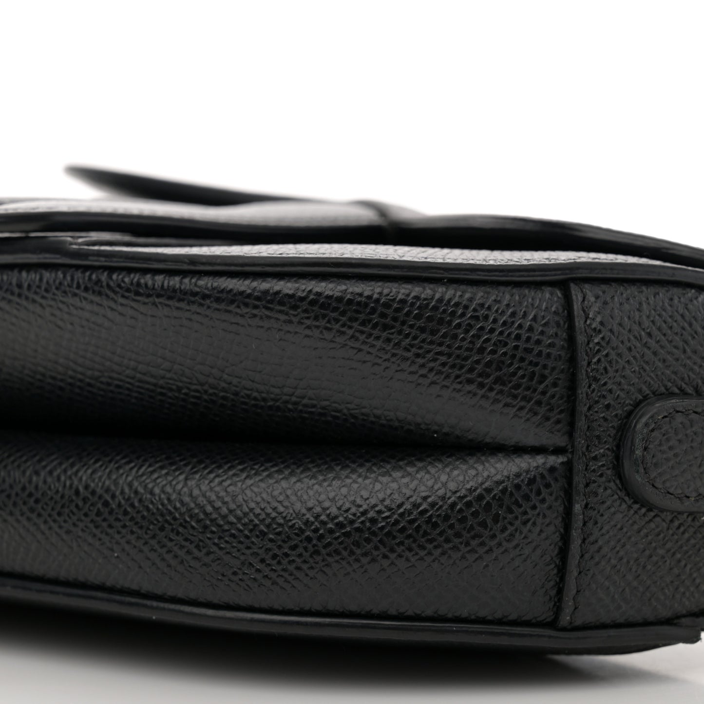 Grained Calfskin Mini Saddle Bag Black