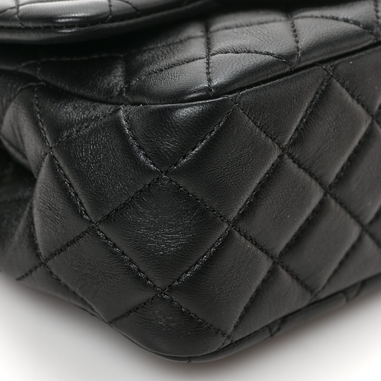 Lambskin Resin Quilted Mini Pearl Samba Square Flap Black