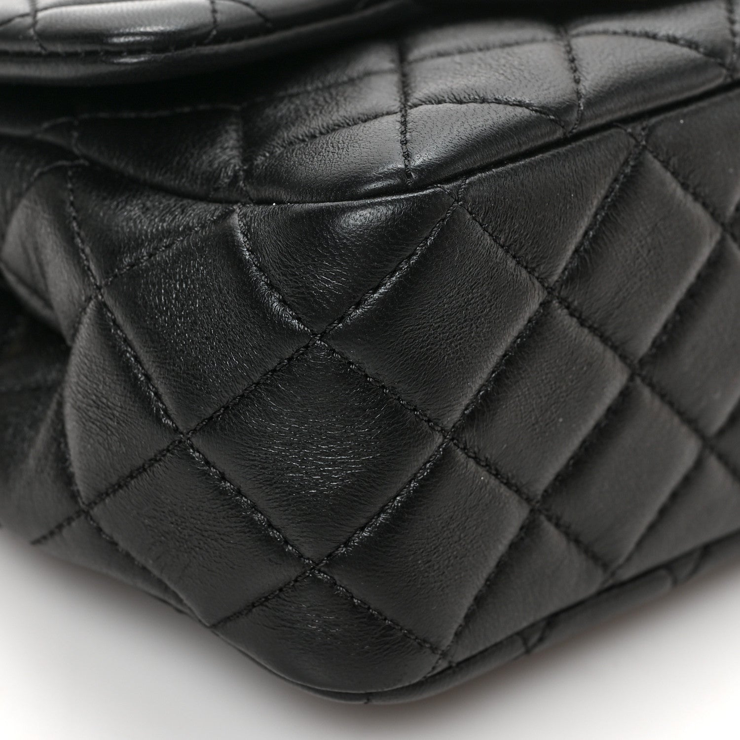 Chanel Lambskin Resin Quilted Mini Pearl Samba Square Flap Black 8 of 9