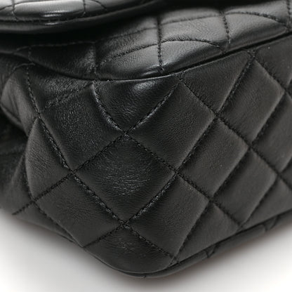 Chanel Lambskin Resin Quilted Mini Pearl Samba Square Flap Black 8 of 9