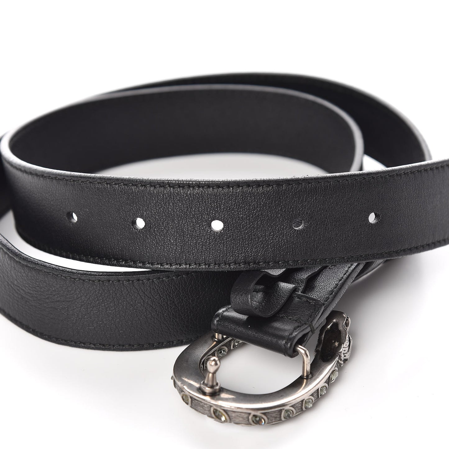 Moon Calfskin Crystal Dionysus 30mm Belt 85 34 Black Black Diamond