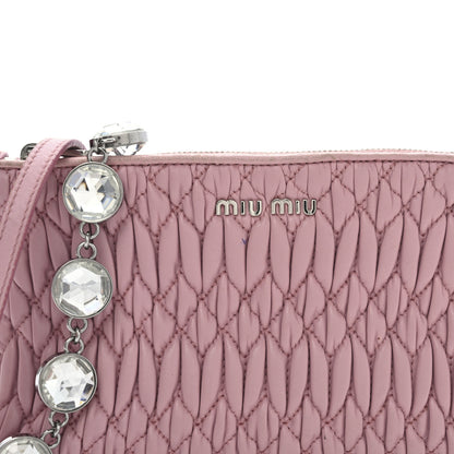 Miu Miu Nappa Matelasse Crystal Crossbody Clutch Rosa 7 of 11
