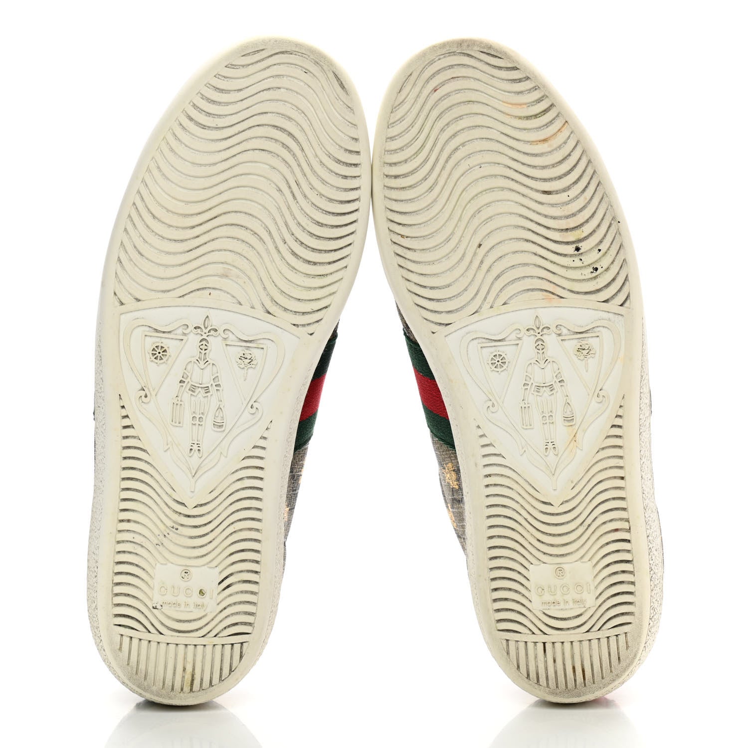 Gucci GG Supreme Monogram Bees Ayers Web Womens Ace Sneakers 35.5 Beige Oro Green Red 5 of 15