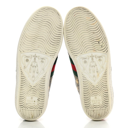 Gucci GG Supreme Monogram Bees Ayers Web Womens Ace Sneakers 35.5 Beige Oro Green Red 5 of 15
