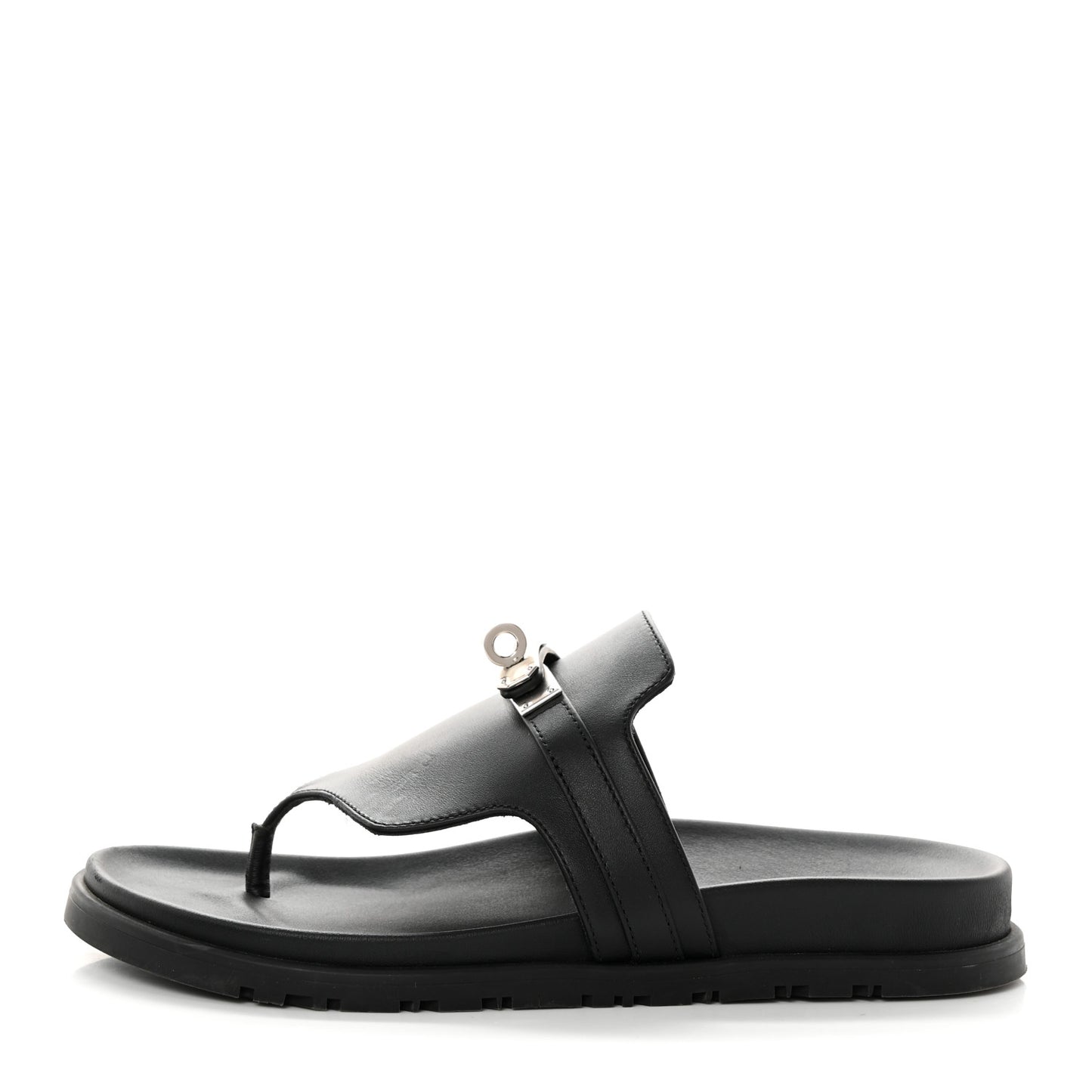 Calfskin Womens Empire Sandals 38 Black