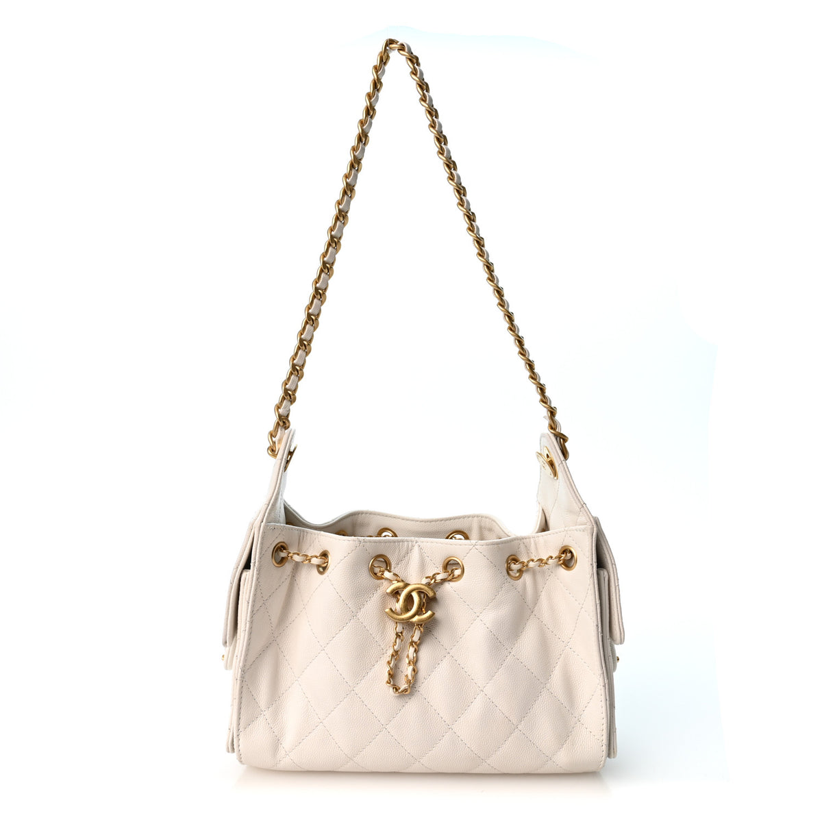 Chanel Caviar Quilted Mini Chanel 25 Handbag White 1 of 10