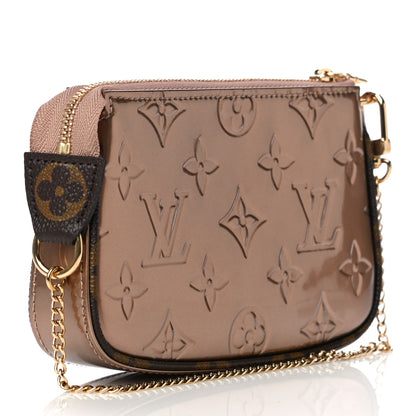 Louis Vuitton Metallic Vernis Mini Pochette Accessories Rose Gold 3 of 9