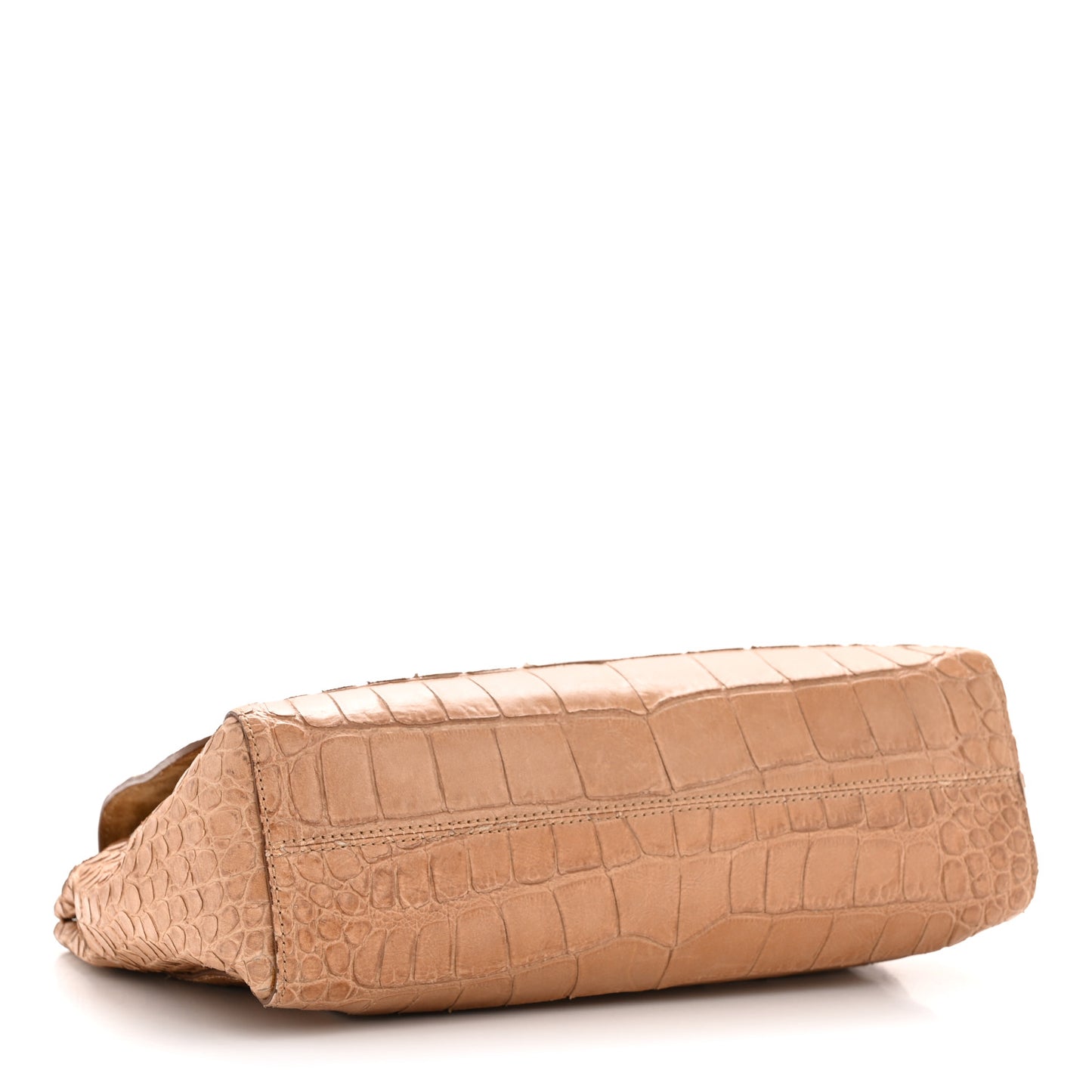 Nappa Crocodile Embossed Medium Lily Flap Camel
