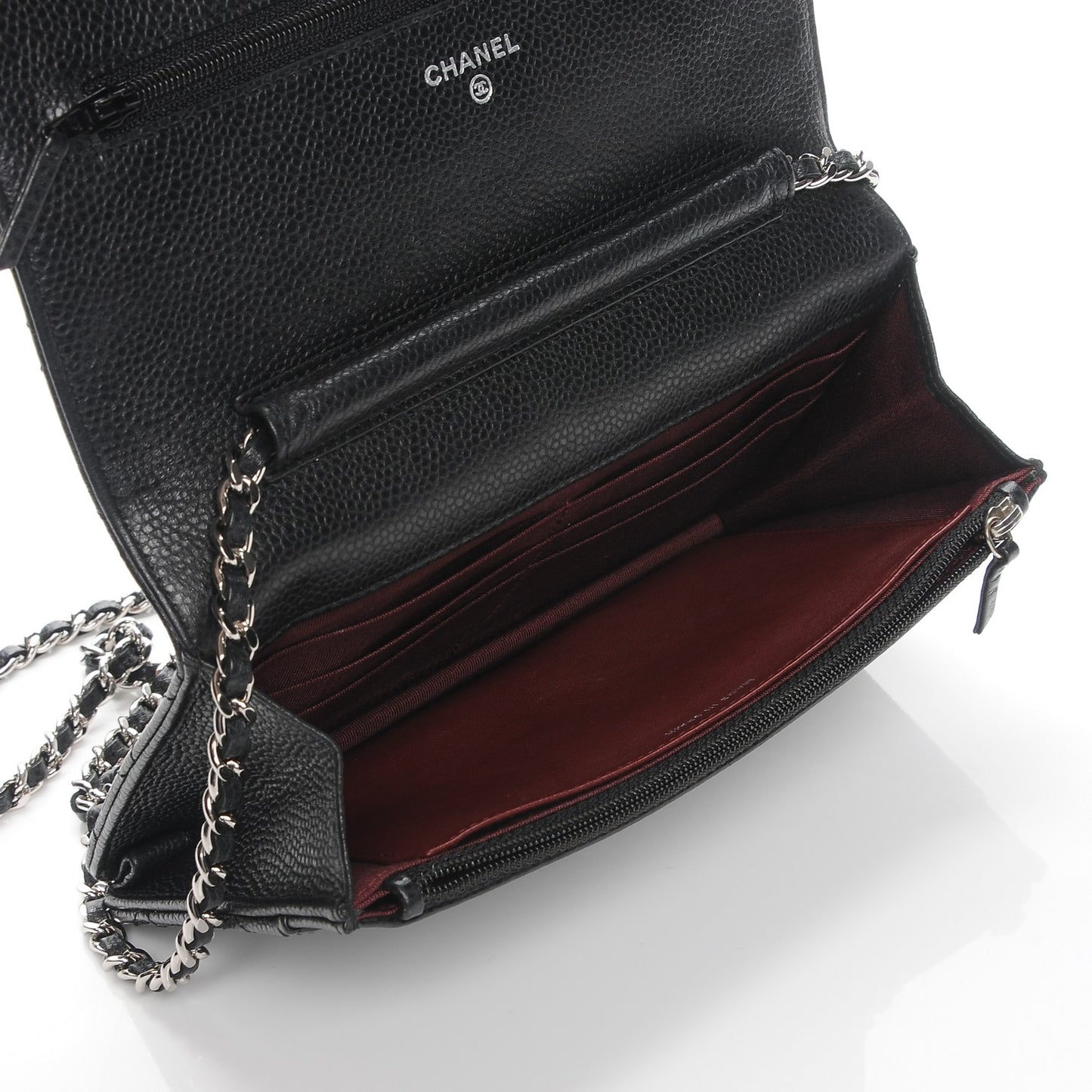 Caviar Quilted Wallet On Chain WOC Black