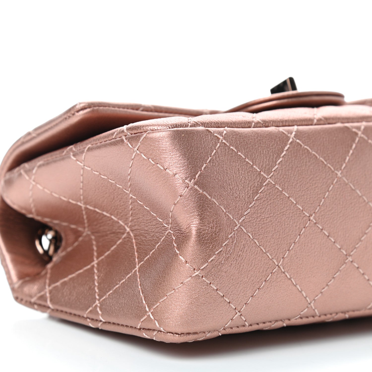 Chanel Metallic Grained Calfskin Quilted 2.55 Reissue Mini Flap Copper Pink 8 of 9