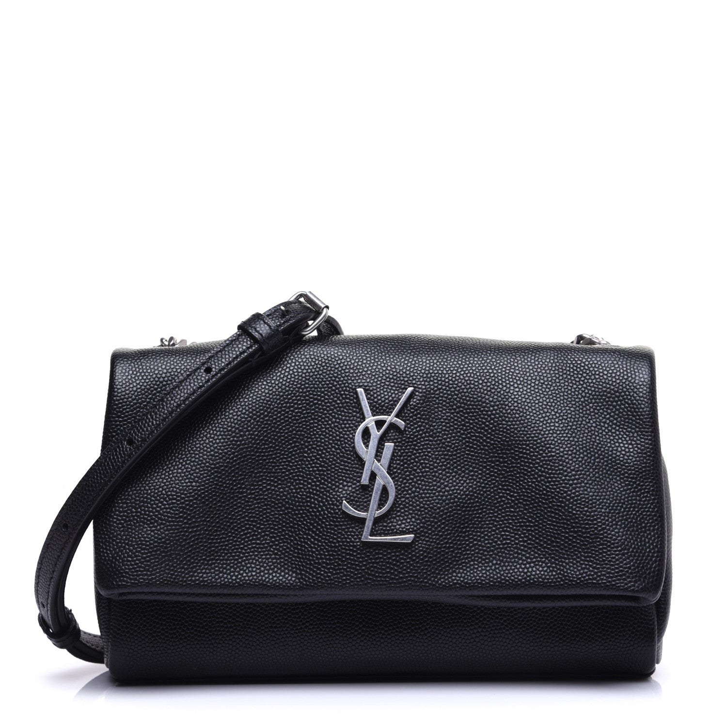 Saint Laurent Grain De Poudre Monogram Toy West Hollywood Fold-Over Bag Black 1 of 12