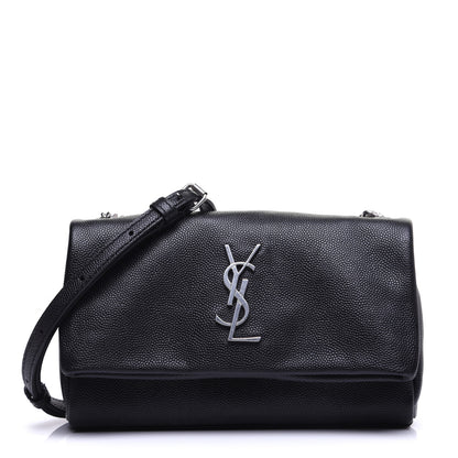 Saint Laurent Grain De Poudre Monogram Toy West Hollywood Fold-Over Bag Black 1 of 12