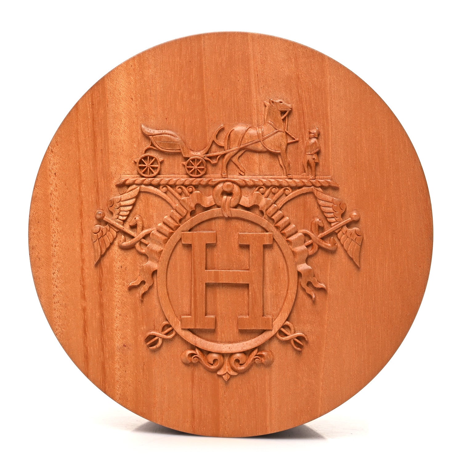 Hermes Mahogany Wood Ex-Libris Twilly Box Naturel 1 of 10