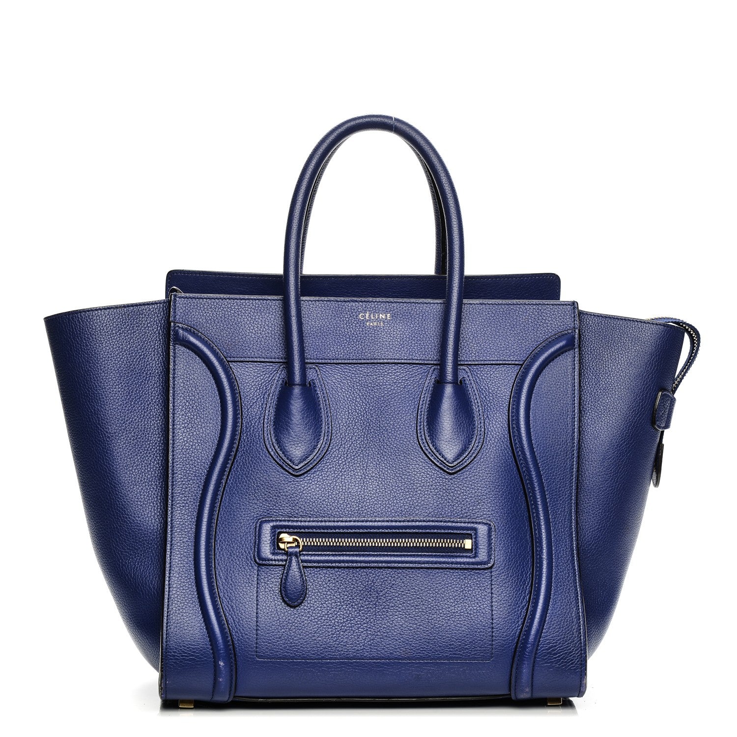 Celine Drummed Calfskin Mini Luggage Indigo 1 of 13