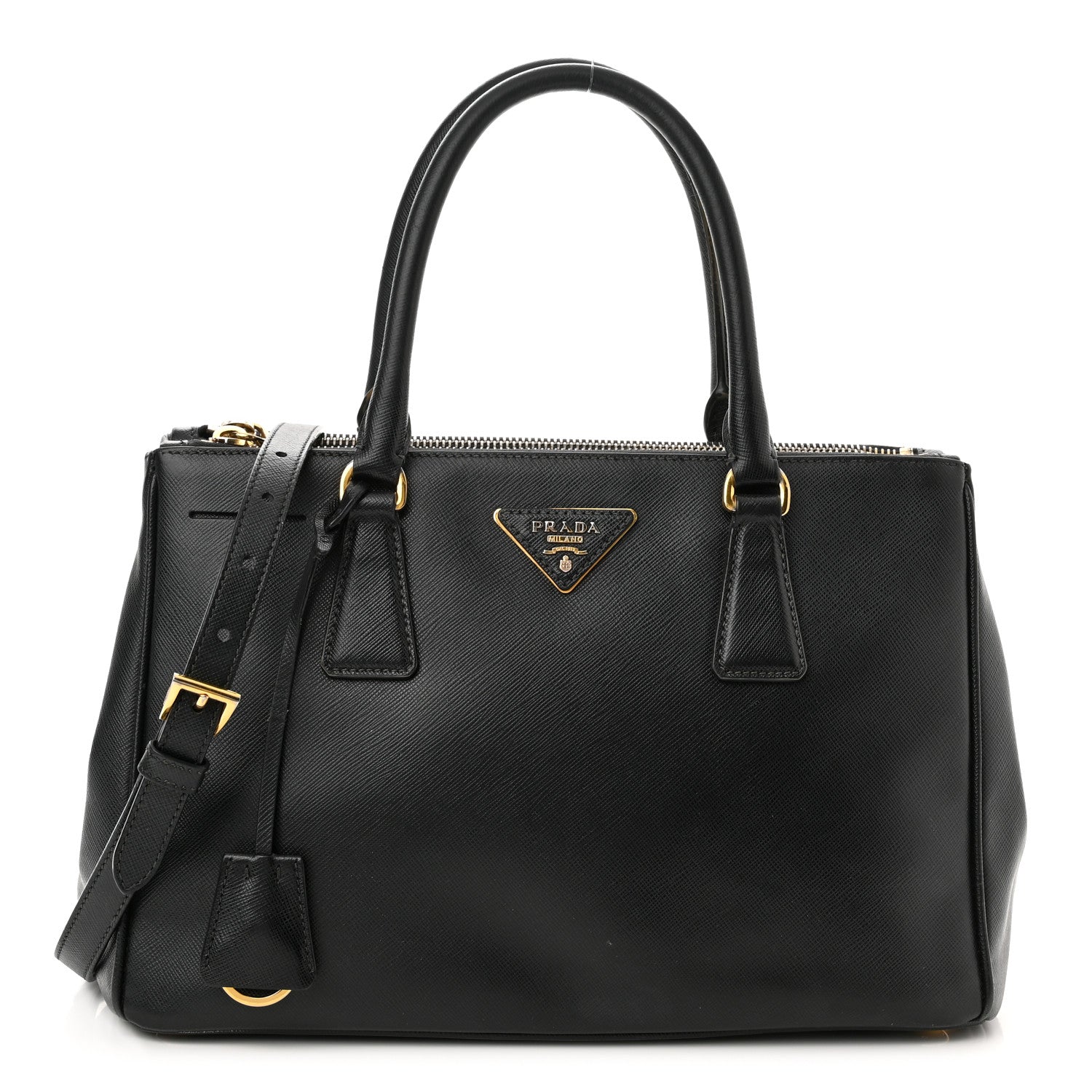 Prada Saffiano Small Galleria Double Zip Tote Black 1 of 11