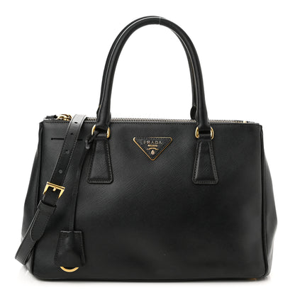 Prada Saffiano Small Galleria Double Zip Tote Black 1 of 11