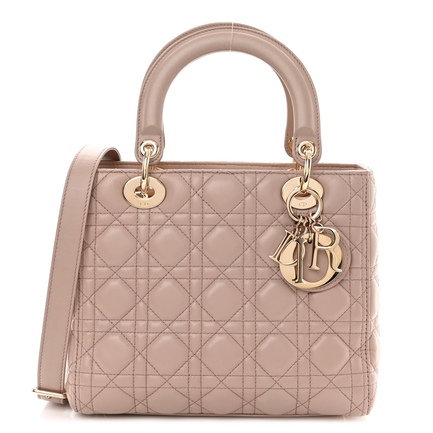 Christian Dior Lambskin Cannage Medium Lady Dior Rose Poudre 1 of 10