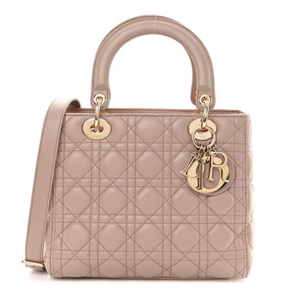 Christian Dior Lambskin Cannage Medium Lady Dior Rose Poudre 1 of 10