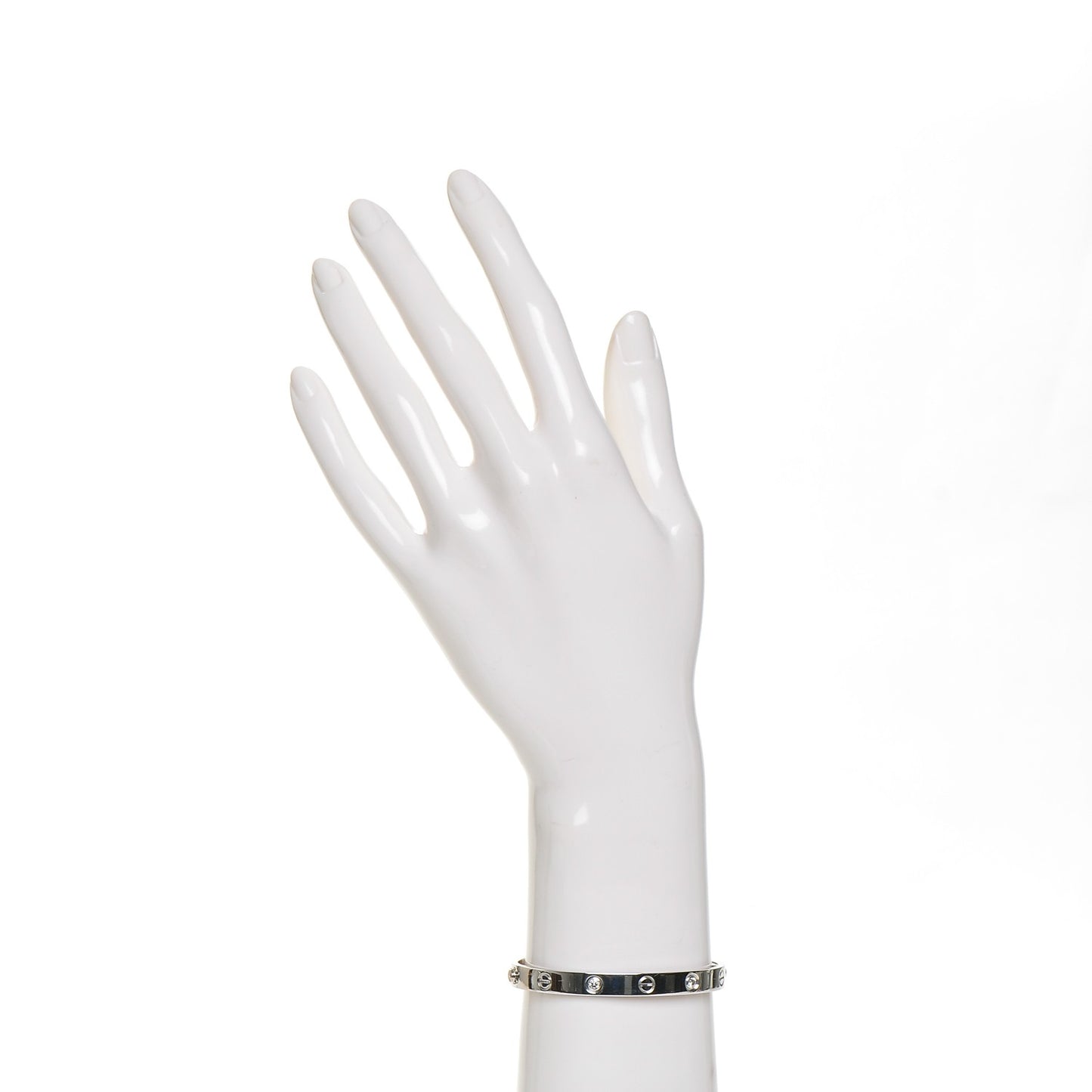 18K White Gold 4 Diamond LOVE Bracelet 16