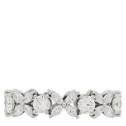 Tiffany Platinum Diamond Victoria Alternating Band Ring 56 7.75 3 of 5