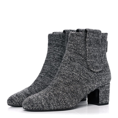 Chanel Tweed Short Boot 38.5 Grey 3 of 10