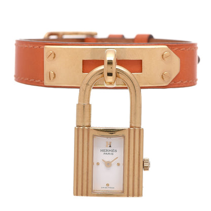 Hermes Stainless Steel Swift 20mm Kelly Cadena Quartz Watch Orange 1 of 10