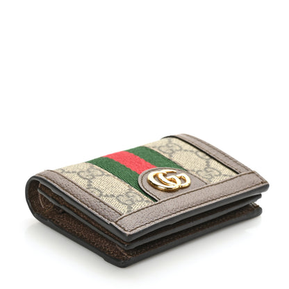Gucci GG Supreme Monogram Web Ophidia Card Case Beige New Acero 4 of 7