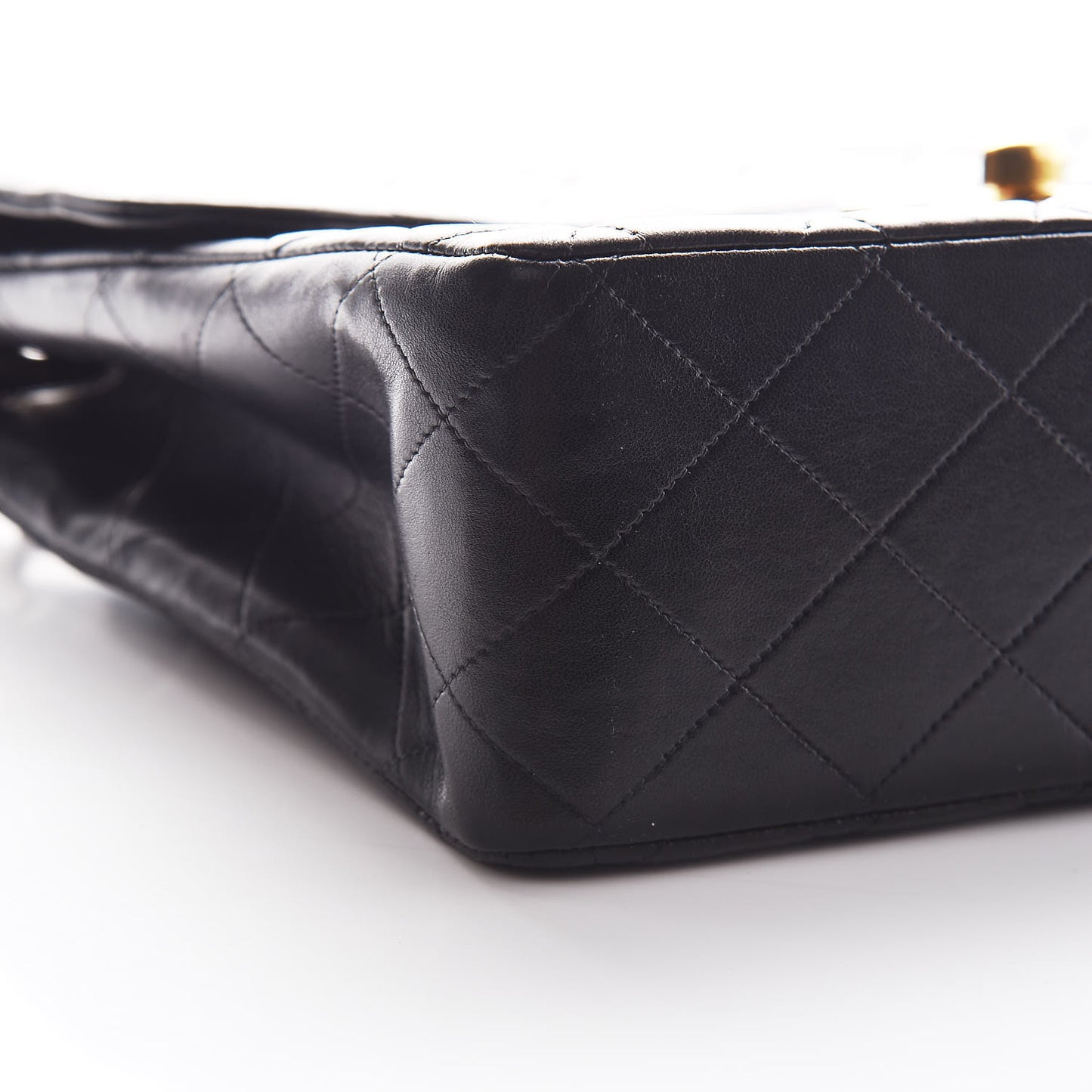 Lambskin Quilted Jumbo Single Flap Black