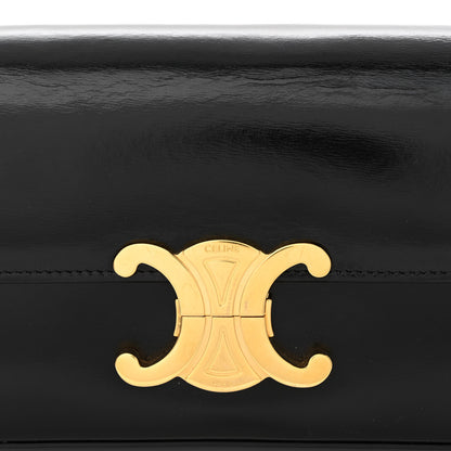 Celine Shiny Calfskin Triomphe Shoulder Bag Black 11 of 16